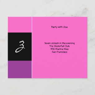 Invitation Réception Rose Noir Zoe Joelle