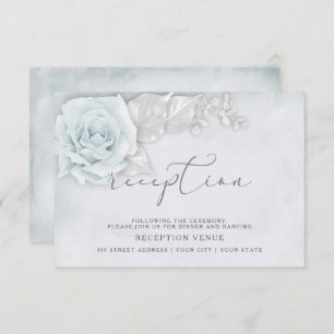 Invitation Réception Roses Bleues et Blanches Chimiques