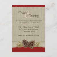 Réception Rouge Cônes de Pin et Burlap