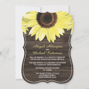 Invitation Réception Rustique En Bois De Tournesol Seulement