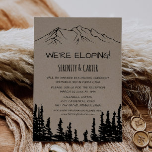 Invitation Réception Rustique Woodsy Mountain Elopement