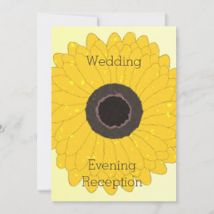 Invitation Réception Soirée mariage Sunflower Jaune