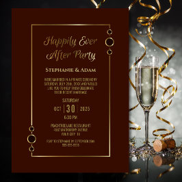 Invitation Réception Terracotta Gold Happily Ever After