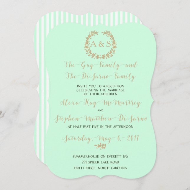 Invitation Réception uniquement (Devant / Derrière)