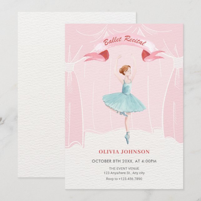 Invitation récital de ballet de Ballerina (Devant / Derrière)