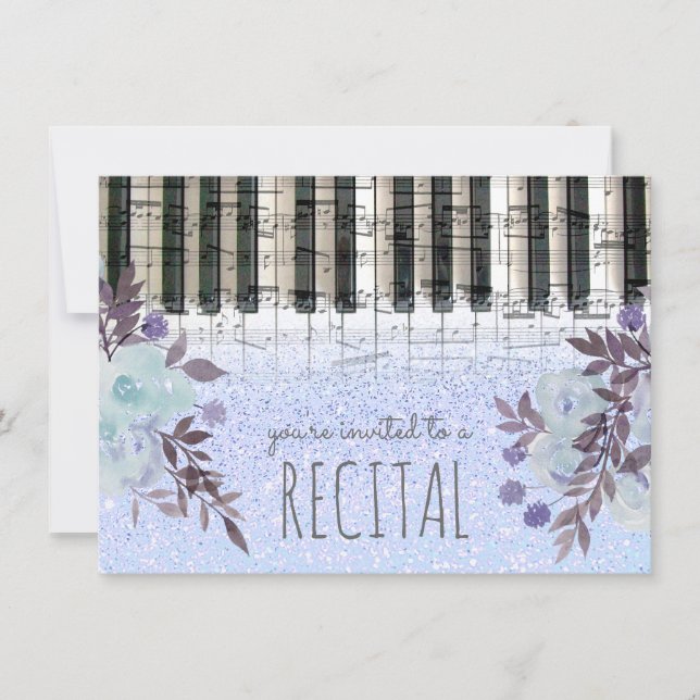 Invitation récital de musique de fleurs d'aquarelle (Devant)