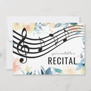 Invitation récital de musique florale et girly