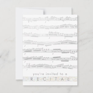 Invitation récital de musique gris élégant