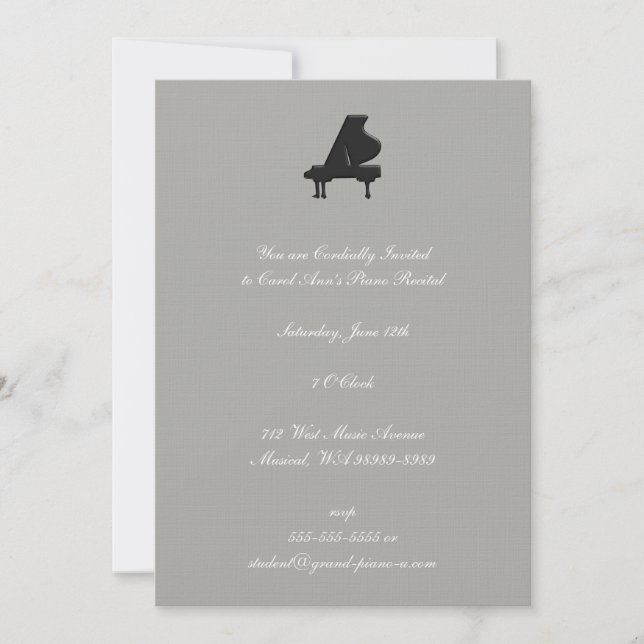 Invitation Récital de piano (Devant)