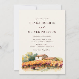 Invitation Récolte d'Automne Tuscan Vineyard Cantina Mariage 