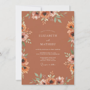 Invitation Récolte Mariage Bio Orange Brûlé