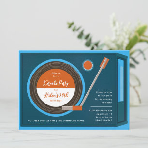 Invitation Record Player Music Anniversaire