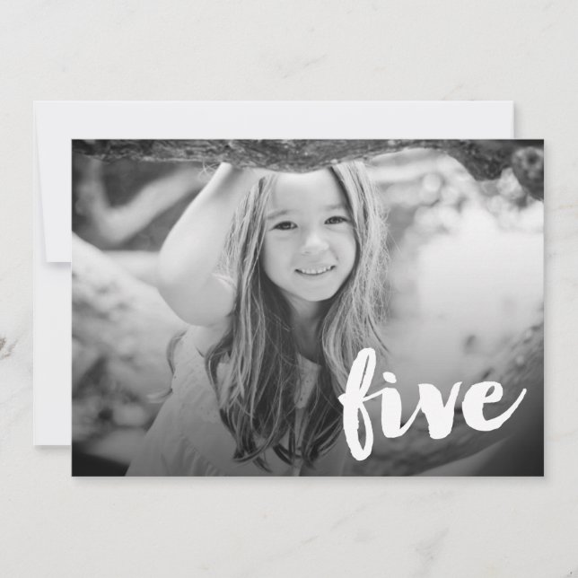 Invitation Recouvrement de photo du numéro cinq (Devant)