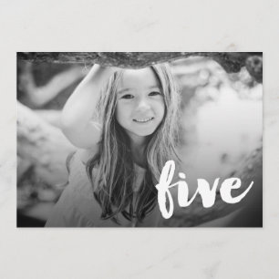Invitation Recouvrement de photo du numéro cinq