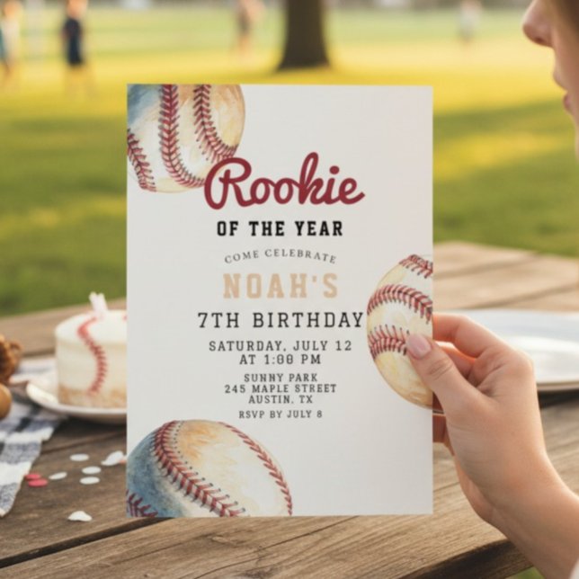 Invitation Recrue de baseball de l'année 7e anniversaire (Créateur téléchargé)