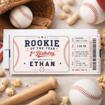 Recrue de l'année billet de baseball 1er annivers