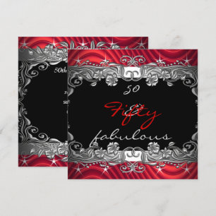 Invitation Red 50 & Fabulous 50th Birthday Party