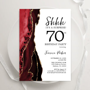 Invitation Red Agate White Gold Surprise 70e anniversaire