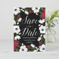 Red Anemone Blooms Enregistrer la date Annonce