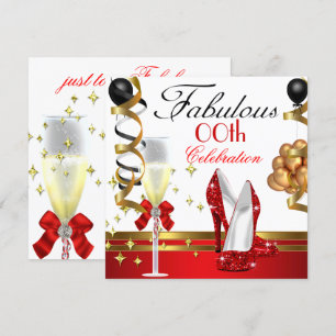 Invitation Red Black Blanc Or Fabrique fête d'anniversaire