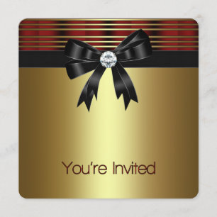 Invitation Red Black Gold