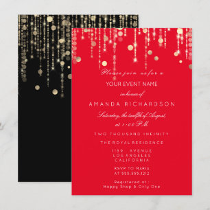 Invitation Red Black Gold Drives Mariage nuptiale