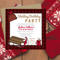Red | Black Plaid Sledding Party Anniversaire