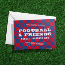 Red Blue Checkboard Football Game Watch Party