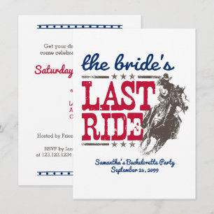 Invitation Red & Blue L'Invitation Dernier Ride de la mariée