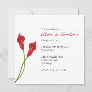 Invitation Red Calla Lilies - Blanc