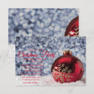 Invitation Red Christmas Ball, Bokeh Company Christmas Party