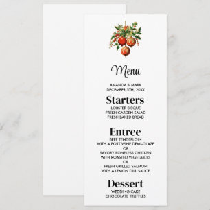 Invitation Red Christmas Baubles avec Holly Festive