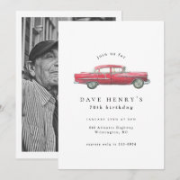 Red Classic Antique Car Homme Photo Anniversaire