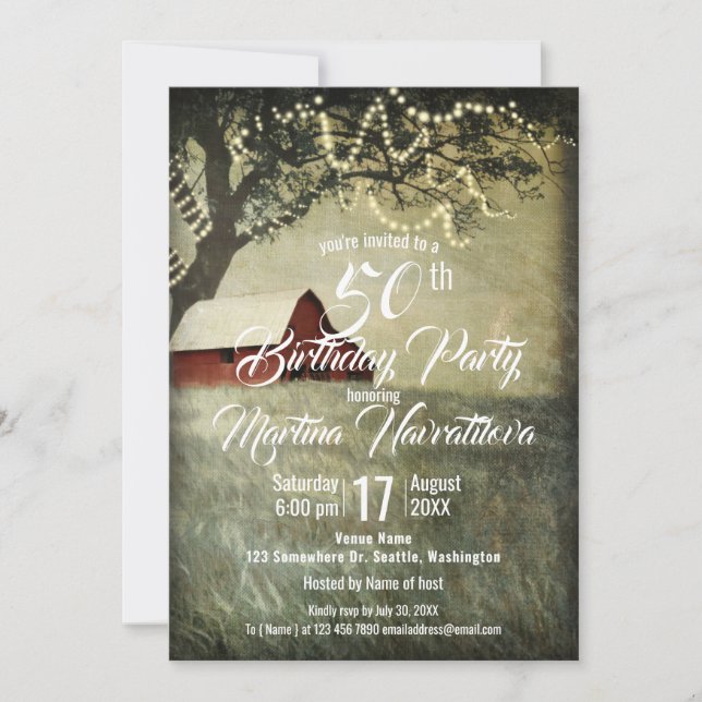 Invitation Red Country Grange | Country Morning fête d'annive (Devant)