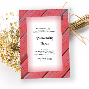 Invitation Red Country Grange Wood Homecoming Dance