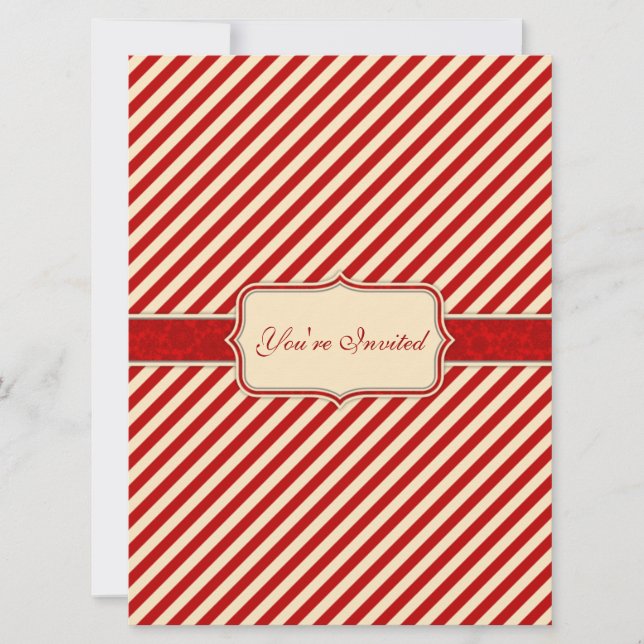 Invitation Red & Crème Holiday (Devant)