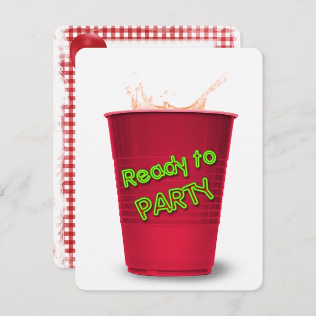 Invitation Red Cup Drink Party (Devant / Derrière)