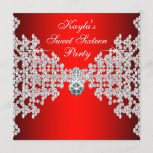 Invitation Red Diamond Red Anniversaire