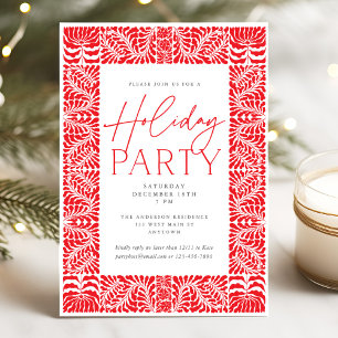 Invitation Red Elegant Arts & Artistes Style Fête de Vacances