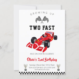 Invitation Red Formula One Racing Car anniversaire