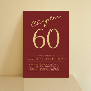 Invitation Red Gold 60th Birthday Party