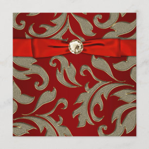 Invitation Red Gold Black Cravate Party