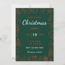 Invitation Red & Green Holiday | Glam Xmas