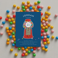Red Gumball Machine Candy Bubble Gum Anniversaire