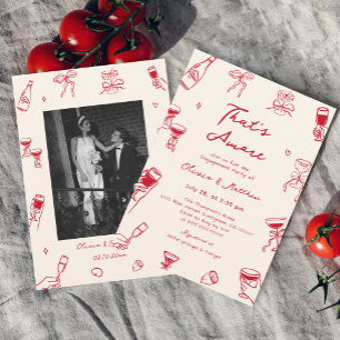 Invitation Red Hand Drawn C'est une partie d'engagement plus