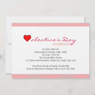 Invitation Red Heart Valentine's Day