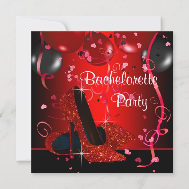 Invitation Red High talon Chaussures Red Bachelorette Party (Devant)