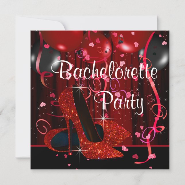 Invitation Red High talon Chaussures Red Bachelorette Party (Devant)