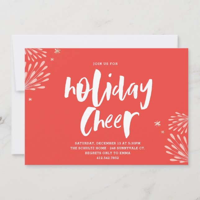 Invitation Red Holiday Cheer Party (Devant)