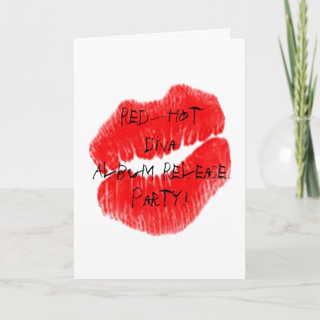 Invitation Red Hot Rock Diva Lips V (Devant)